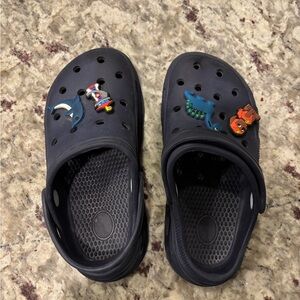 Kids Navy Blue Clogs with Fun Charms